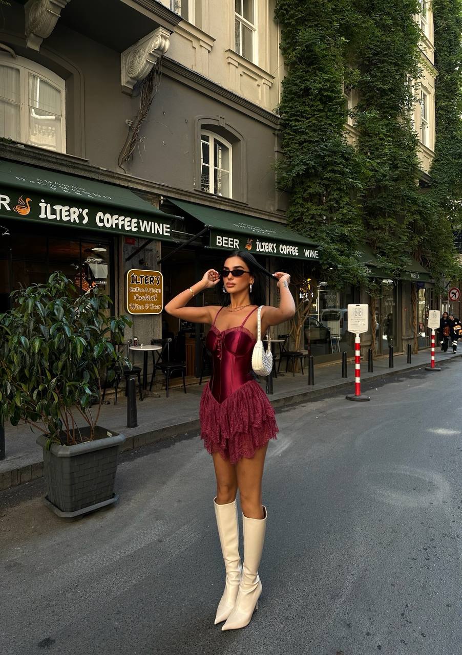 The Pearl Corset Mini Dress - 1016-3